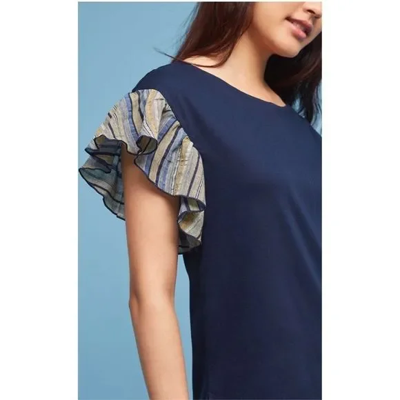 𝅺NWT Anthropologie Ruffled Top - Picture 4 of 6